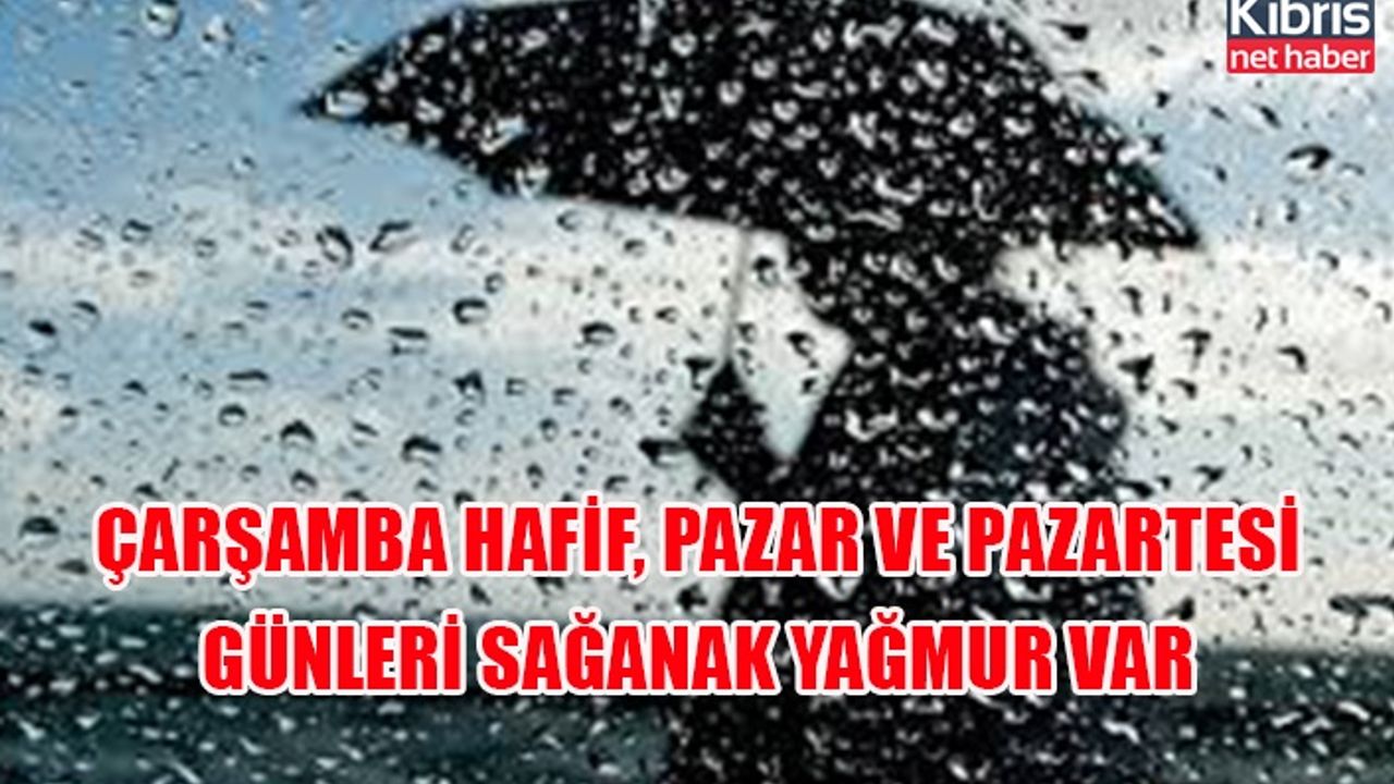 Çarşamba hafif, Pazar ve Pazartesi günleri sağanak yağmur var