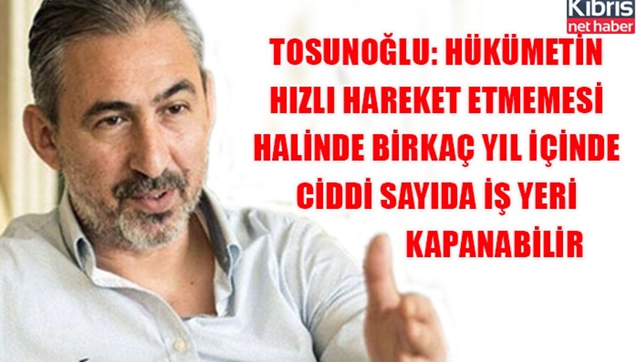 Tosunoğlu: Hükümetin hızlı hareket etmemesi halinde birkaç yıl içinde ciddi sayıda iş yeri kapanabilir