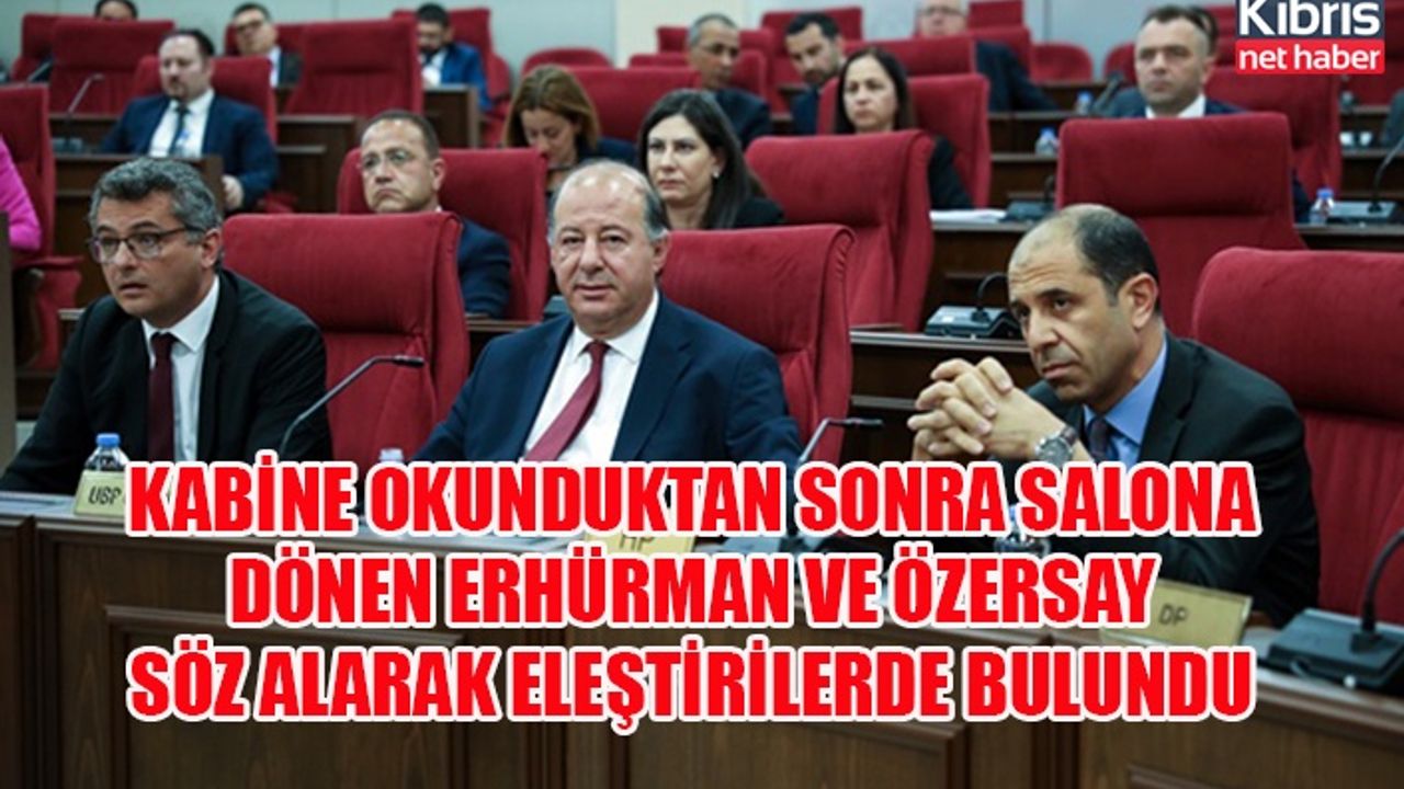 Kabine okunduktan sonra salona dönen Erhürman ve Özersay söz alarak eleştirilerde bulundu