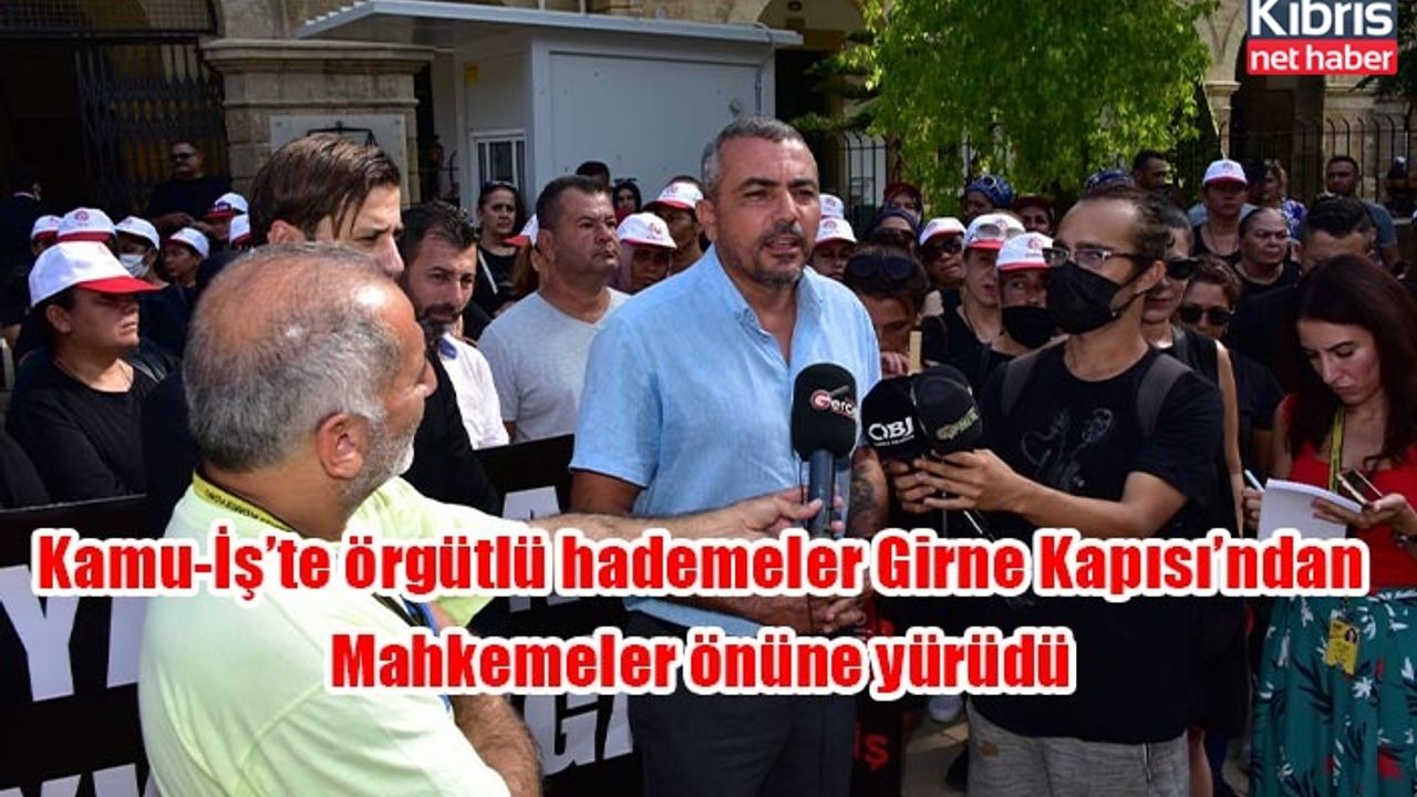 Kamu-İş’te örgütlü hademeler Girne Kapısı’ndan Mahkemeler önüne yürüdü