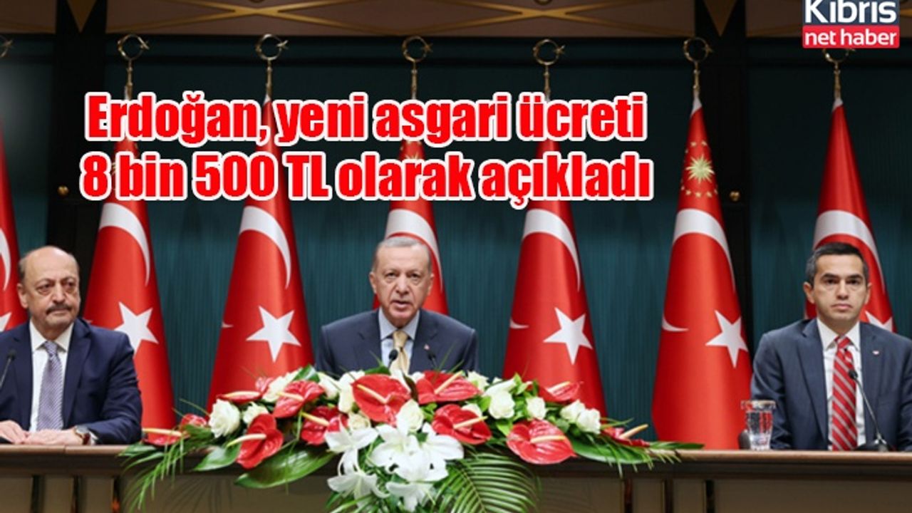 Erdoğan, yeni asgari ücreti 8 bin 500 TL olarak açıkladı