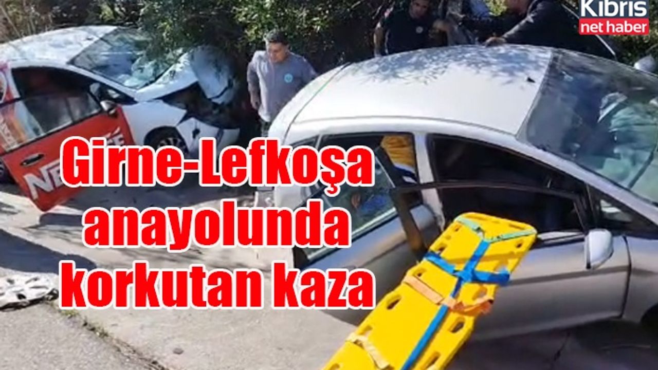 Girne-Lefkoşa anayolunda korkutan kaza