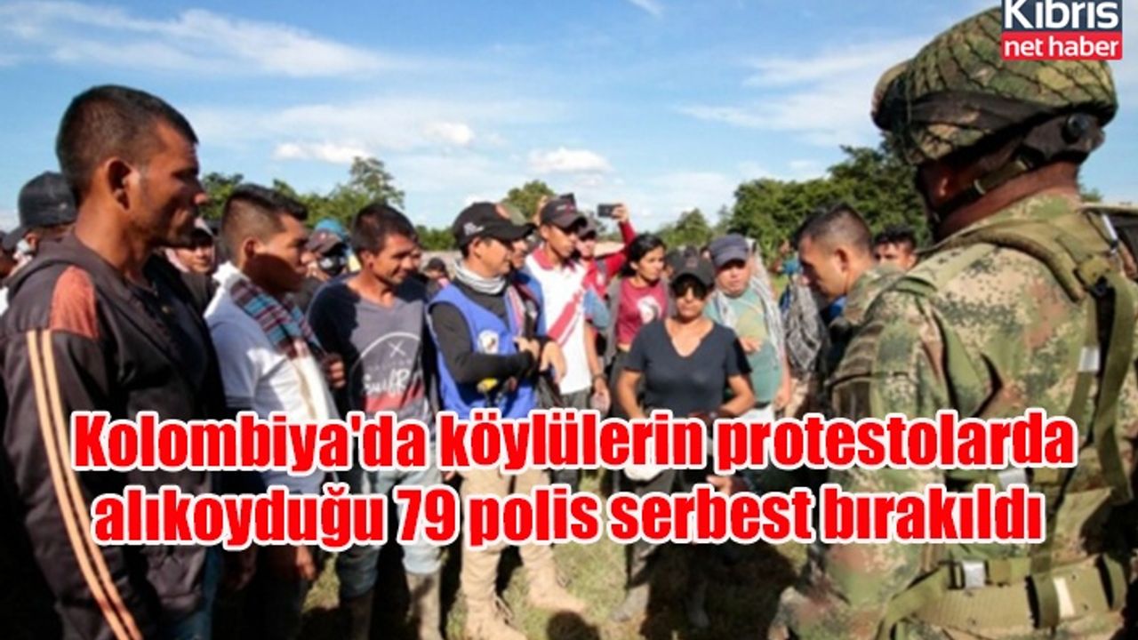 Kolombiya'da köylülerin protestolarda alıkoyduğu 79 polis serbest bırakıldı