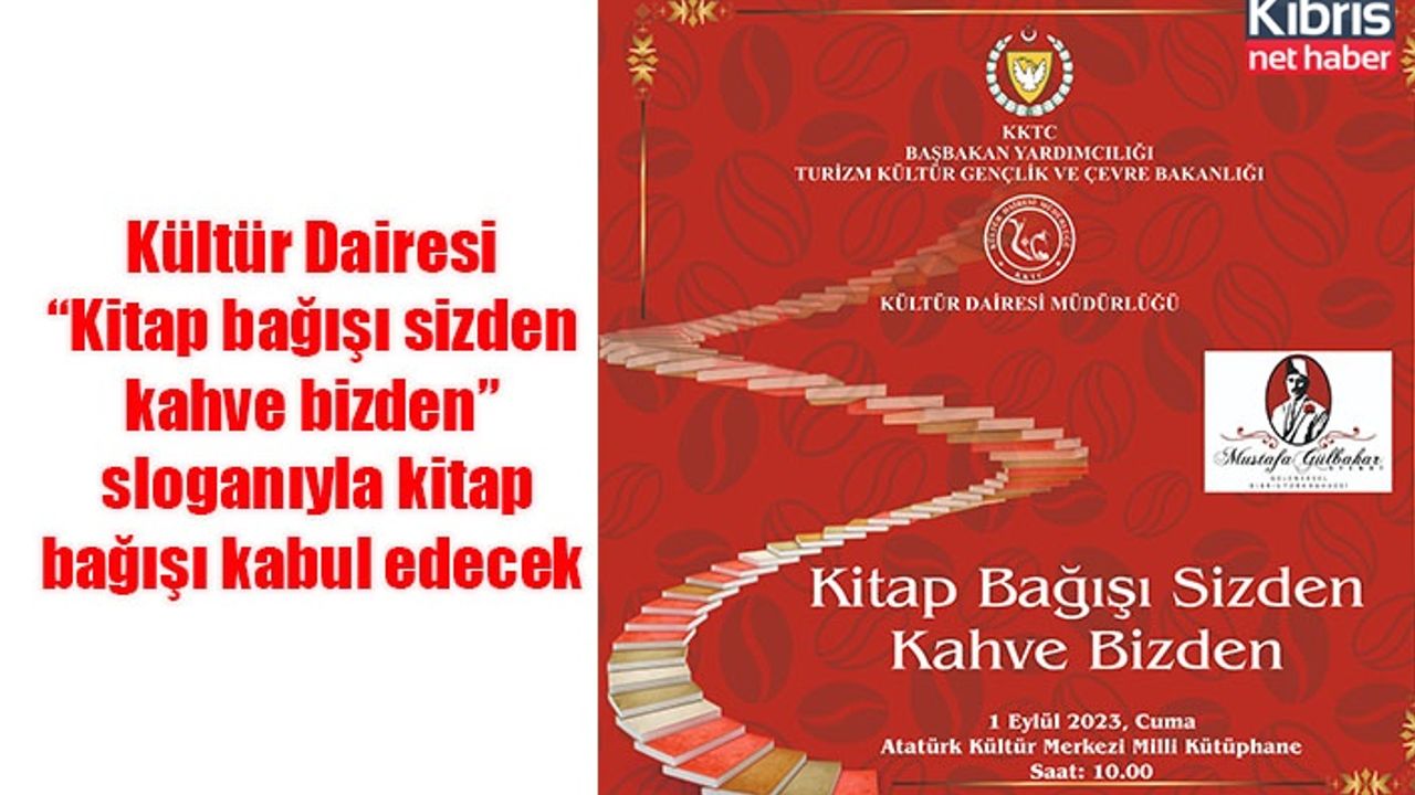 Kültür Dairesi “Kitap bağışı sizden kahve bizden” sloganıyla kitap bağışı kabul edecek