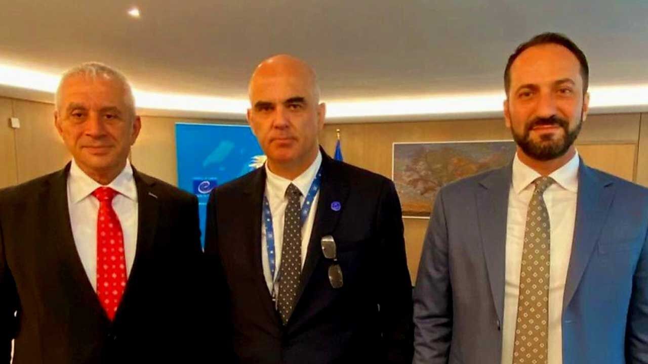 Taçoy ve Candan, Avrupa Konseyi Genel Sekreteri Alain Berset ile bir araya geldi