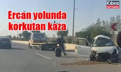 Ercan yolunda korkutan kaza