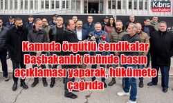 Kamuda örgütlü sendikalar Başbakanlık önünde basın açıklaması yaparak, hükümete çağrıda bulundu