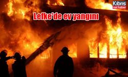 Lefke'de ev yangını