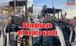 Belediyeye ait kepçe yandı