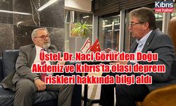 Üstel, Dr. Naci Görür’den Doğu Akdeniz ve Kıbrıs’ta olası deprem riskleri hakkında bilgi aldı