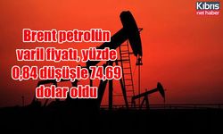 Brent petrolün varil fiyatı, yüzde 0,84 düşüşle 74,69 dolar oldu