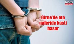 Girne’de oto galeride kasti hasar