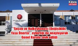 “Seçim ve Halkoylaması (Değişiklik) Yasa Önerisi”, oybirliği ile onaylayarak Genel Kurula sevk edildi