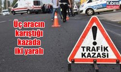 Üç aracın karıştığı kazada iki yaralı