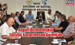 Asgari Ücrete İlişkin Tavsiye Kararı Resmi Gazete’de