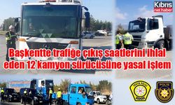 Başkentte trafiğe çıkış saatlerini ihlal eden 12 kamyon sürücüsüne yasal işlem