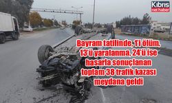 Bayram tatilinde, 1’i ölüm, 13’ü yaralanma, 24’ü ise hasarla sonuçlanan toplam 38 trafik kazası meydana geldi