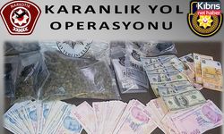 Polis narkotik ekipleri Girne’de “Karanlık Yol Operasyonu”nda uyuşturucu ve para ele geçirdi