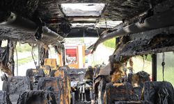 Girne – Lefkoşa ana yolunda seyreden otobüs yandı