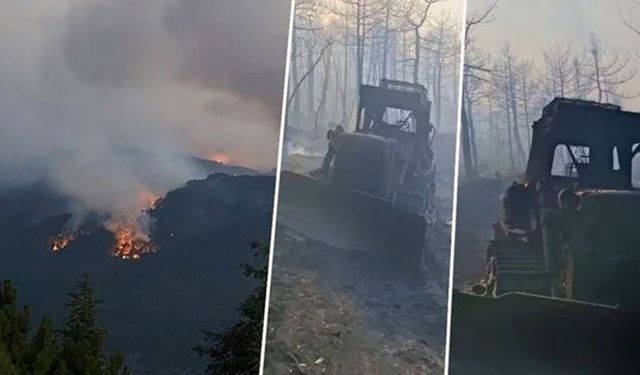 10 orman işçisinin şehit olduğu alan görüntülendi: İş makinesi küle dönmüş