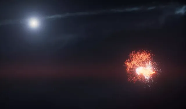 Hubble, yakın bir yıldız sisteminde kozmik çarpışmanın izlerini yakaladı