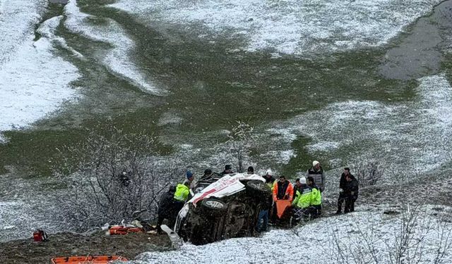 Türkiye'den acı haber... Hasta taşıyan ambulans, uçuruma yuvarlandı