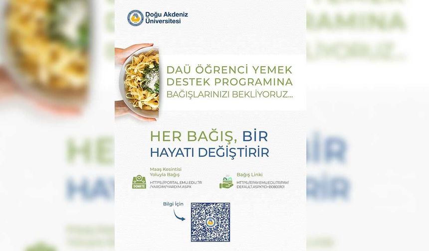 DAÜ’den öğrencilere güç veren destek: Öğrenci yemek destek programı
