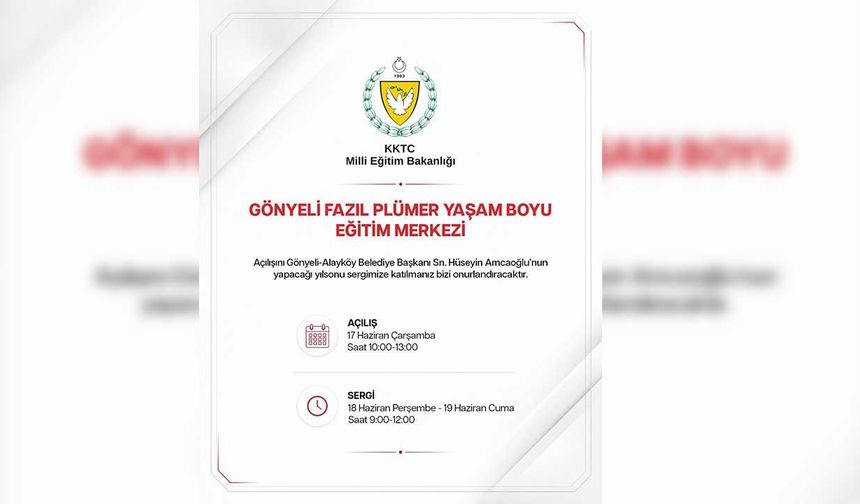 Gönyeli Fazıl Plümer Yaşam Boyu Eğitim Merkezi yıl sonu sergisi açılıyor