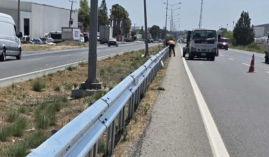 Lefkoşa-Güzelyurt ana yolunda oto korkuluk çakım işleri başladı