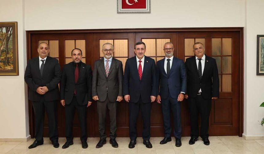 MÜSİAD KKTC heyeti, Cumhurbaşkanı Yardımcısı Cevdet Yılmaz ile bir araya geldi